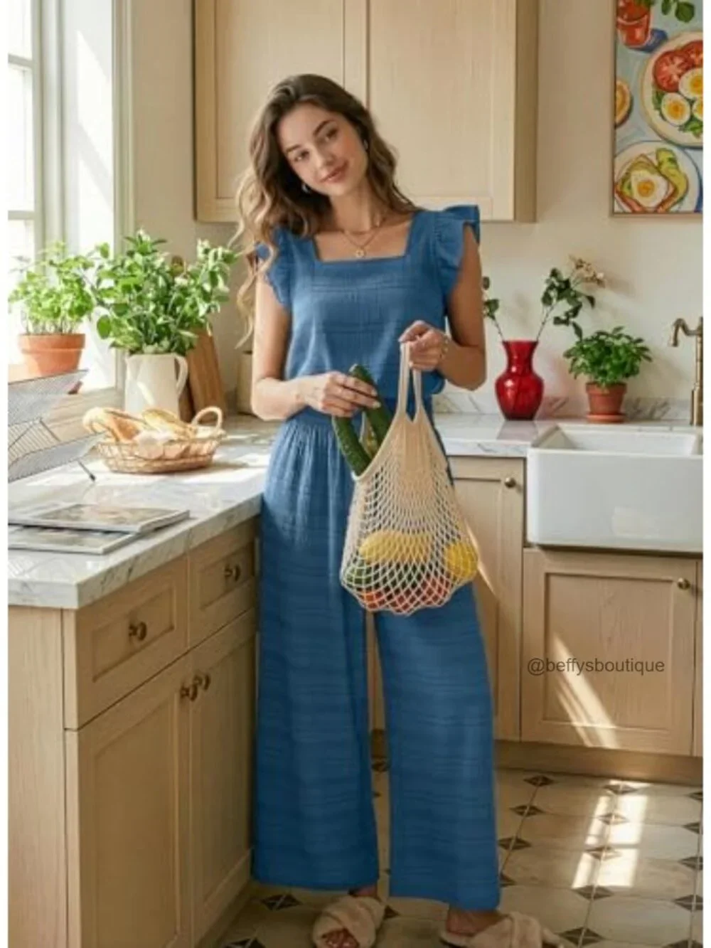 Casual Loose Overalls Jumpsuits One Piece Short Sleeve Wide Leg Smocked Waisted